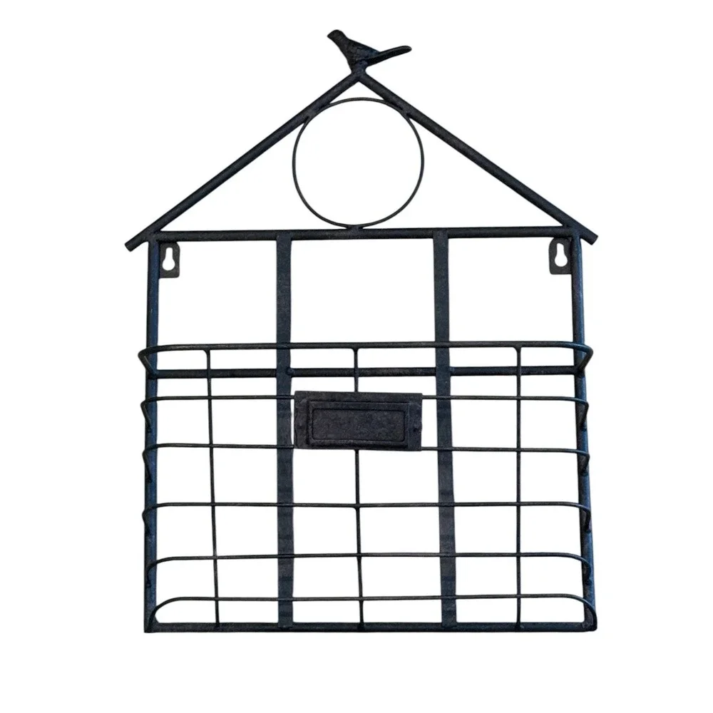 Decorative Garden Bird House Iron Wall‎ Mail Paper Holder